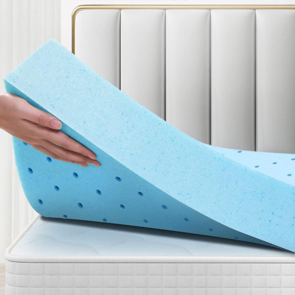 STARRY EUCALYT Cool Gel Memory Foam Topper, Queen, 8cm, 60D