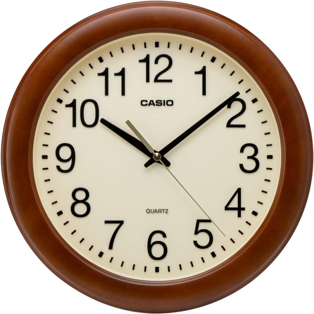 CASIO IQ-136-5JF Wood Grain Wall Clock