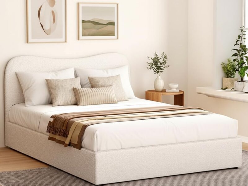 Artiss Double Boucle Upholstered Bed Frame