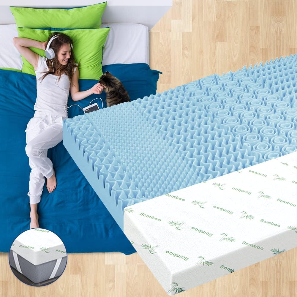 STARRY EUCALYT 7 Zone Cool Gel Memory Foam Topper, King, 8cm