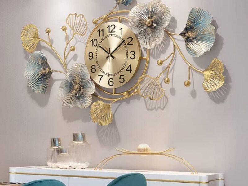 Fmnnfp Ginkgo Leaf Decorative Wall Clock