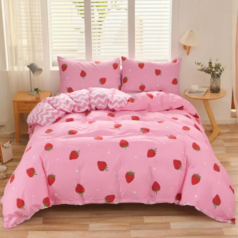 Dreamfields Strawberry Dream Microfibre Quilt Cover Set