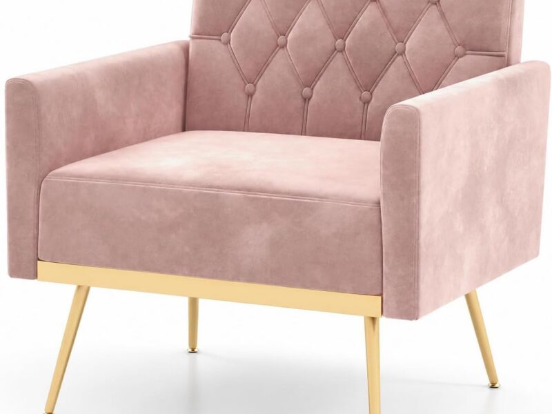 GIANTEX Tufted Velvet Accent Armchair