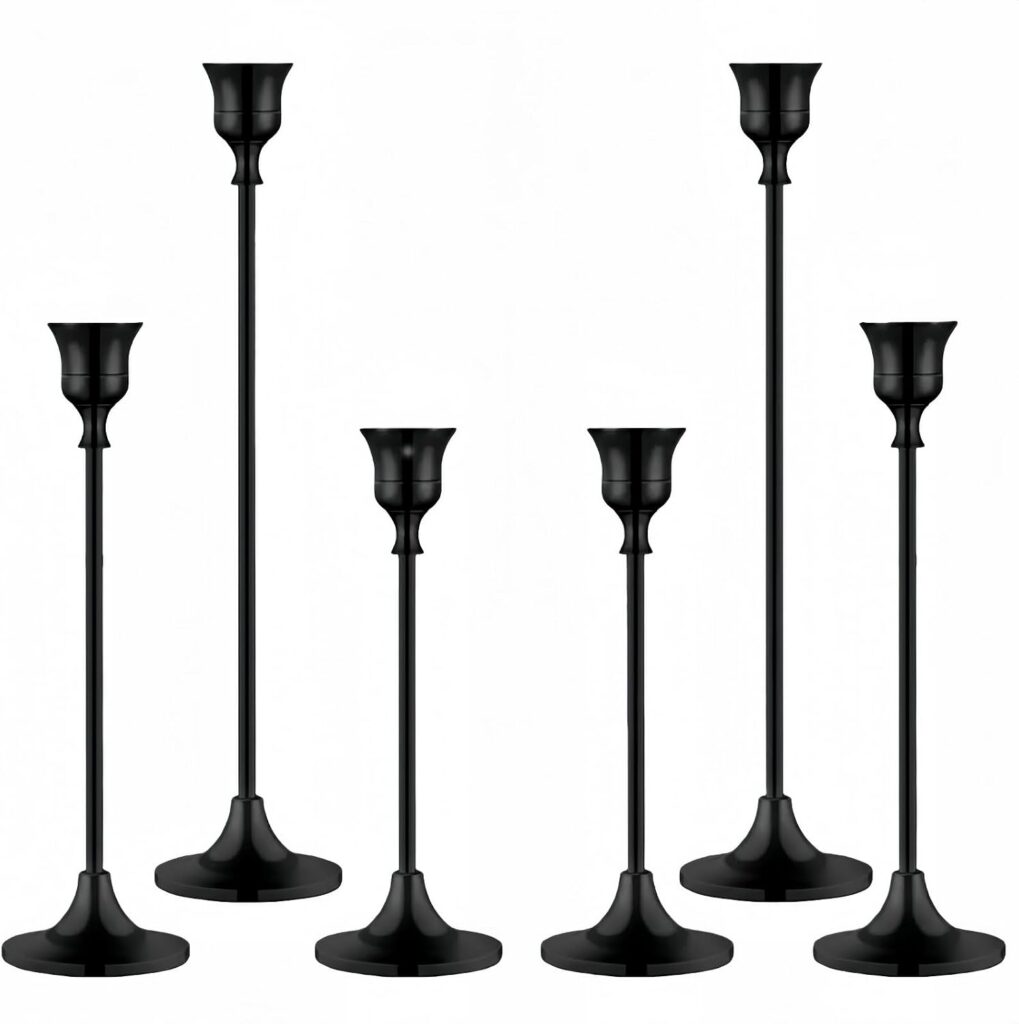 SBRC ZXX Matte Black Aluminium 6 Taper Candle Holders