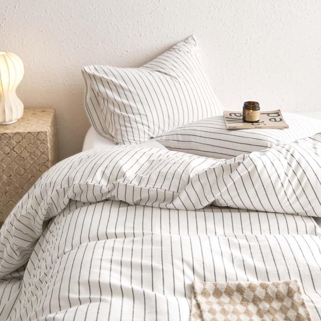 Wake In Cloud Washed Cotton Stripe Quilt Cover Set