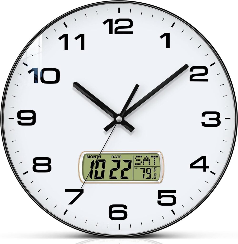 LCD Round Modern Wall Clock