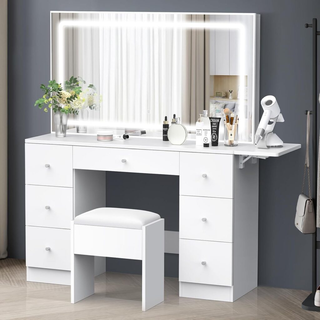 ALFORDSON Extendable Dressing Table and Stool Set