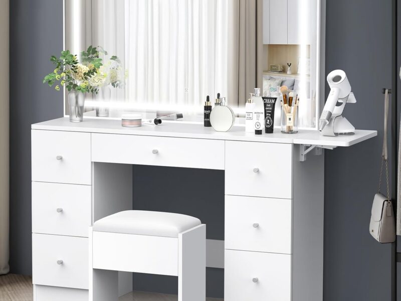 ALFORDSON Extendable Dressing Table and Stool Set