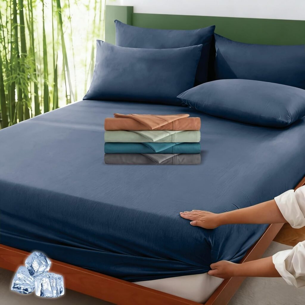 ForZzz Queen Cooling Bamboo Fitted Sheet Set