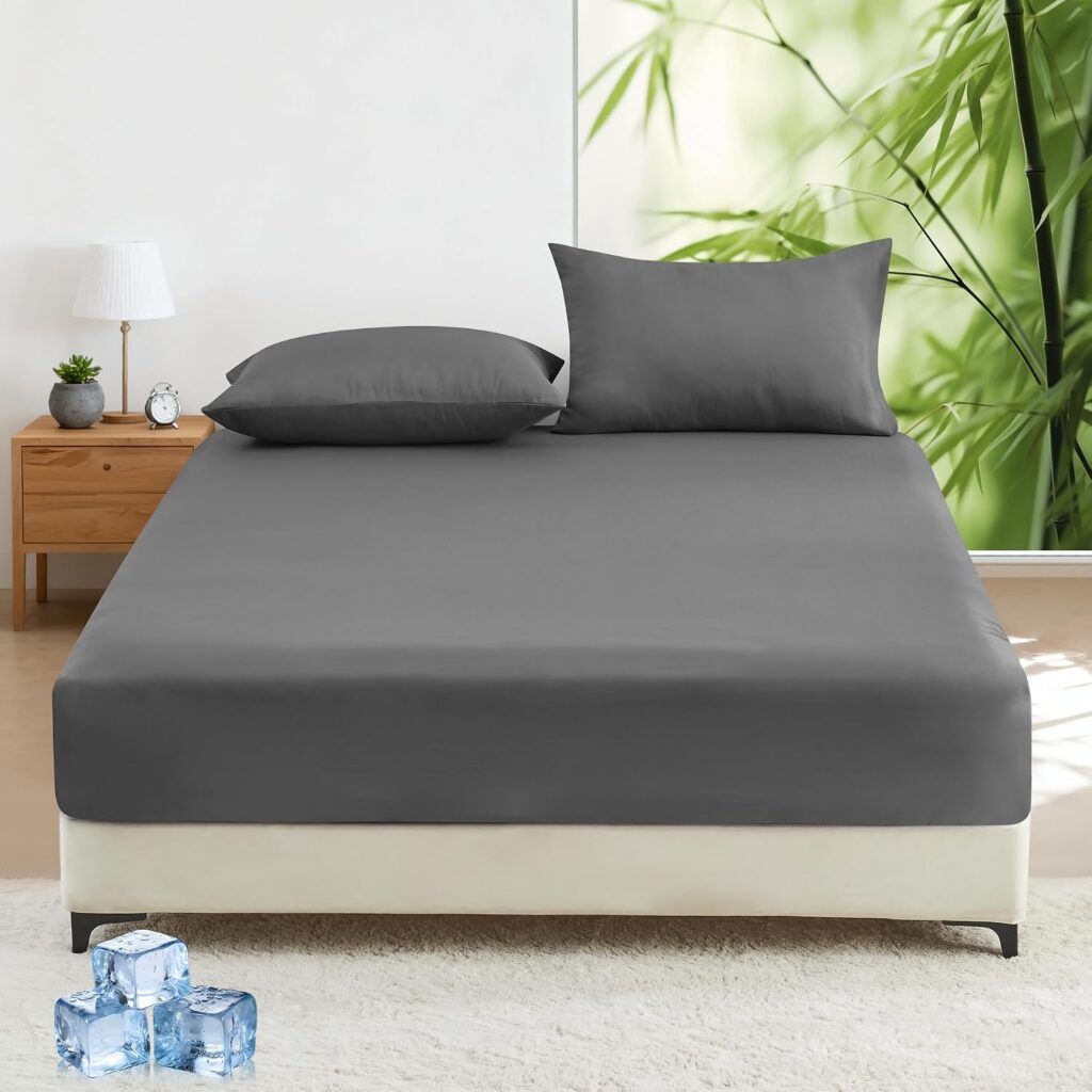 LINENOVA King Single Bamboo Fitted Sheet