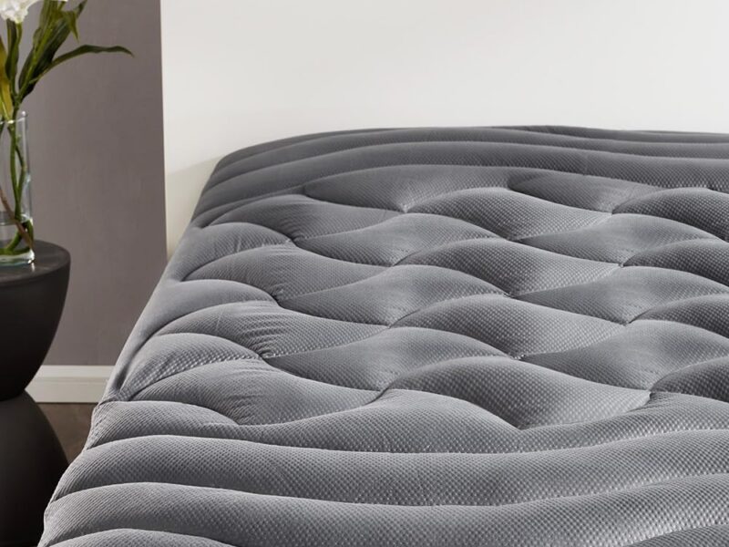 Sleep Zone Cooling Zoned Mattress Pad, Queen, Grey