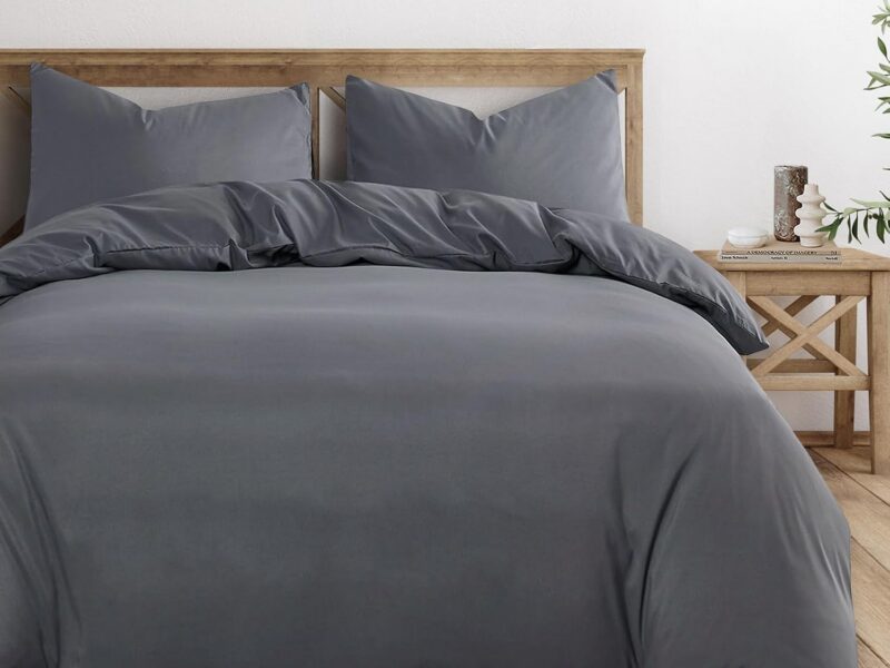 Wake In Cloud Grey Microfibre Quilt Cover Set