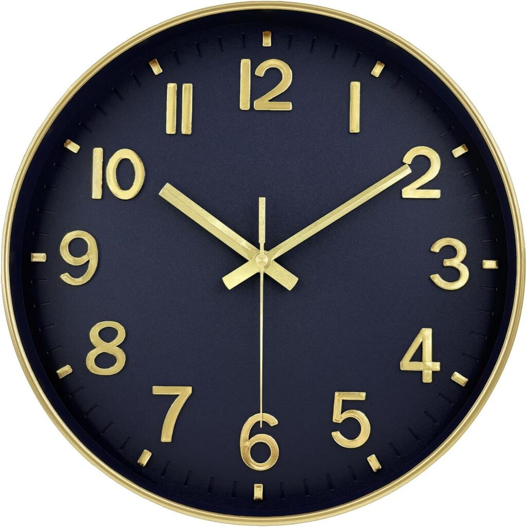 Aedyns Raised Gold Numeral Wall Clock