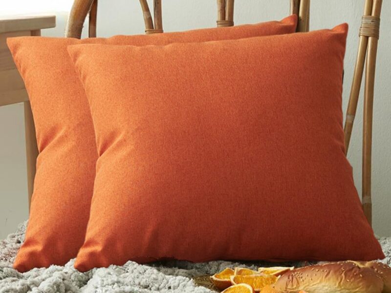 Lucckey Linen Square Lumbar Cushion Covers, Set of 2