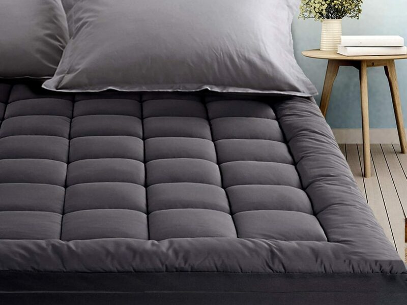 Giselle Bamboo Charcoal Pillow Top Mattress Topper, Queen, 1000GSM