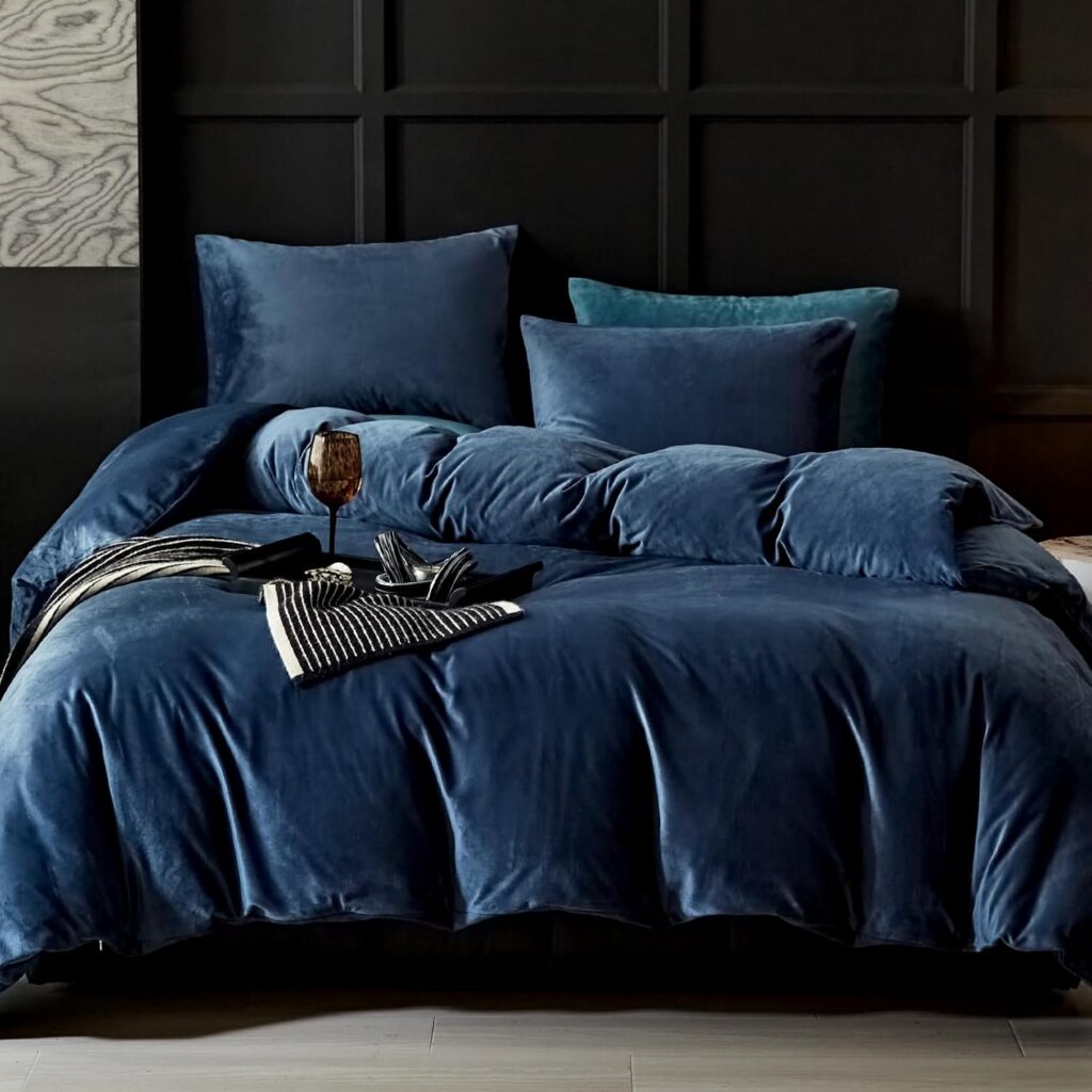 WARMDERN Flannel King Duvet Cover Set