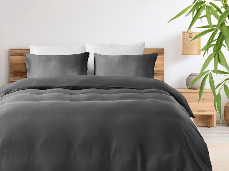 LINENOVA Charcoal Bamboo Quilt Cover Set