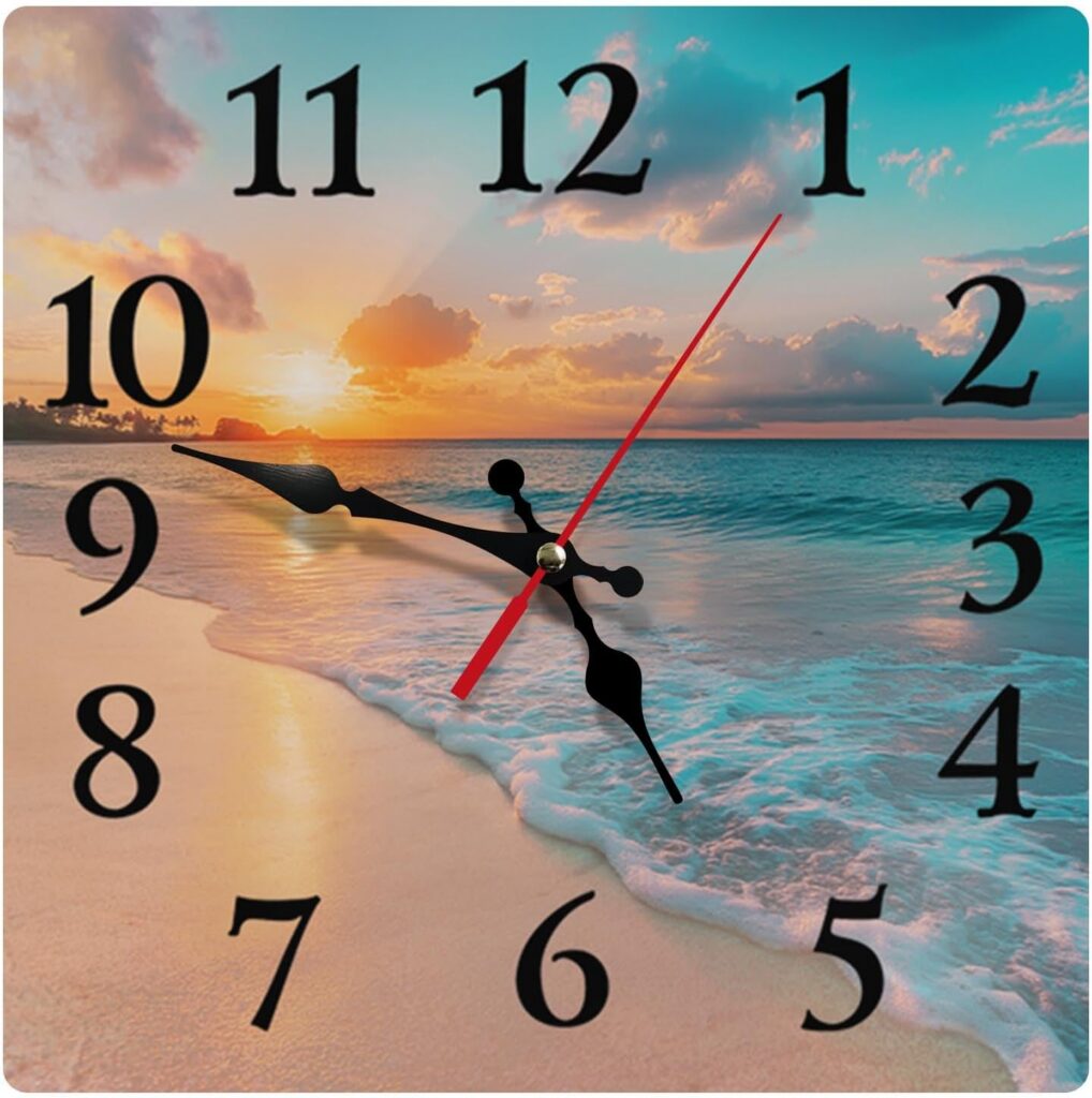 Britimes Coastal Square Wall Clock