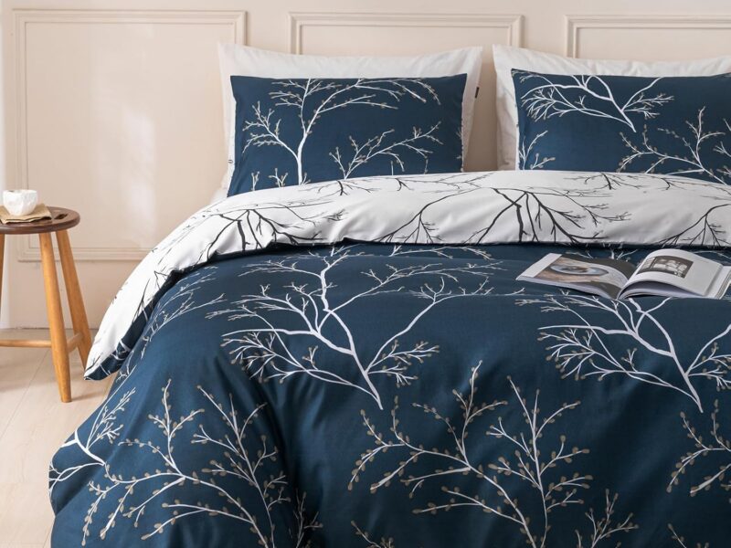 TTCM Blue Floral Microfibre Quilt Cover Set