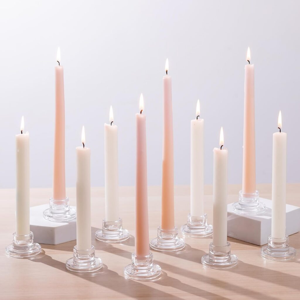 Glasseam Clear Glass 10 Small Taper Candle Holders