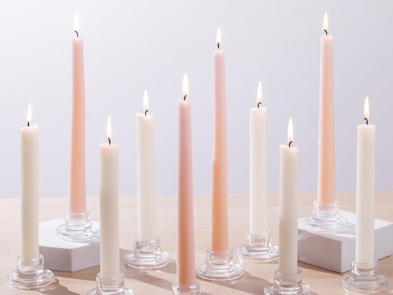 Glasseam Clear Glass 10 Small Taper Candle Holders