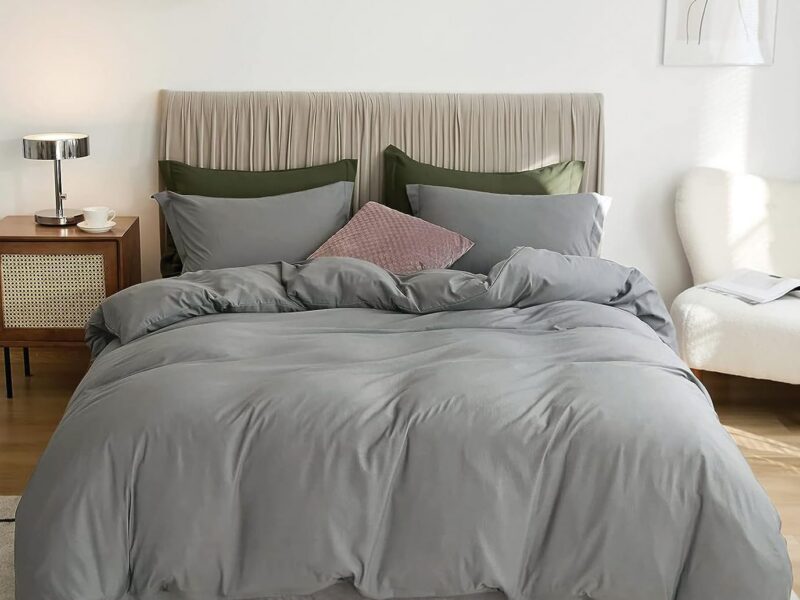ForZzz Microfiber Queen Quilt Cover Set