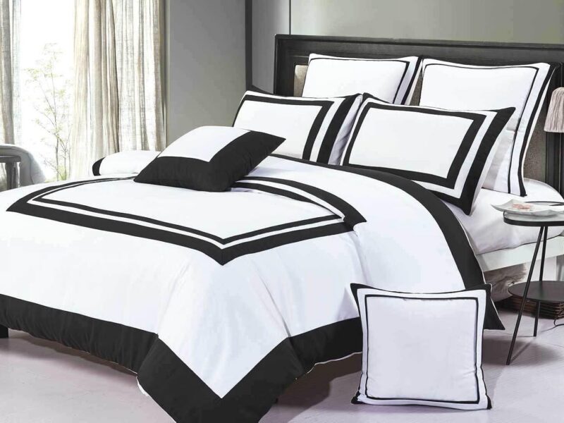 Luxton Macey Black White Stripe Quilt Cover Set