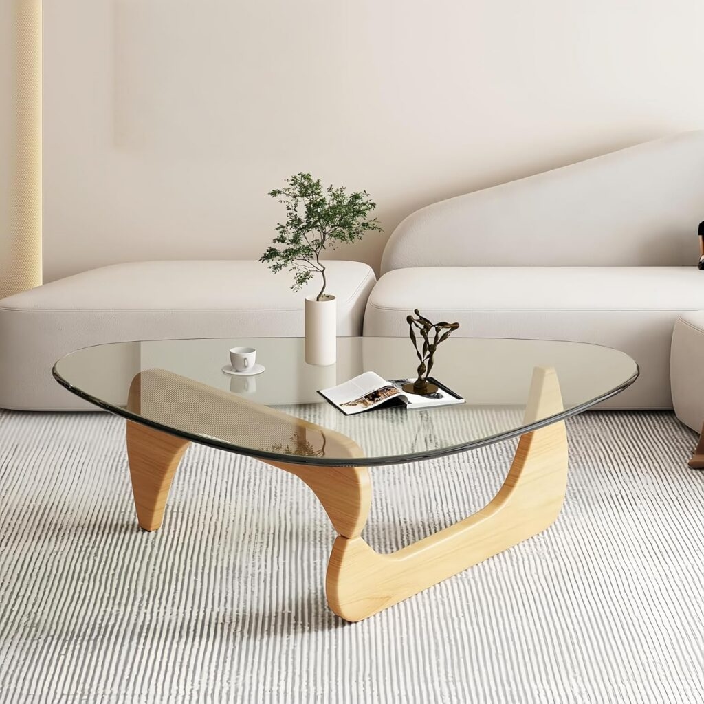 XLXYKMOZ Triangle Tempered Glass Coffee Table