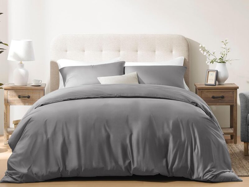 ACCURATEX Grey Bamboo Quilt Cover Set