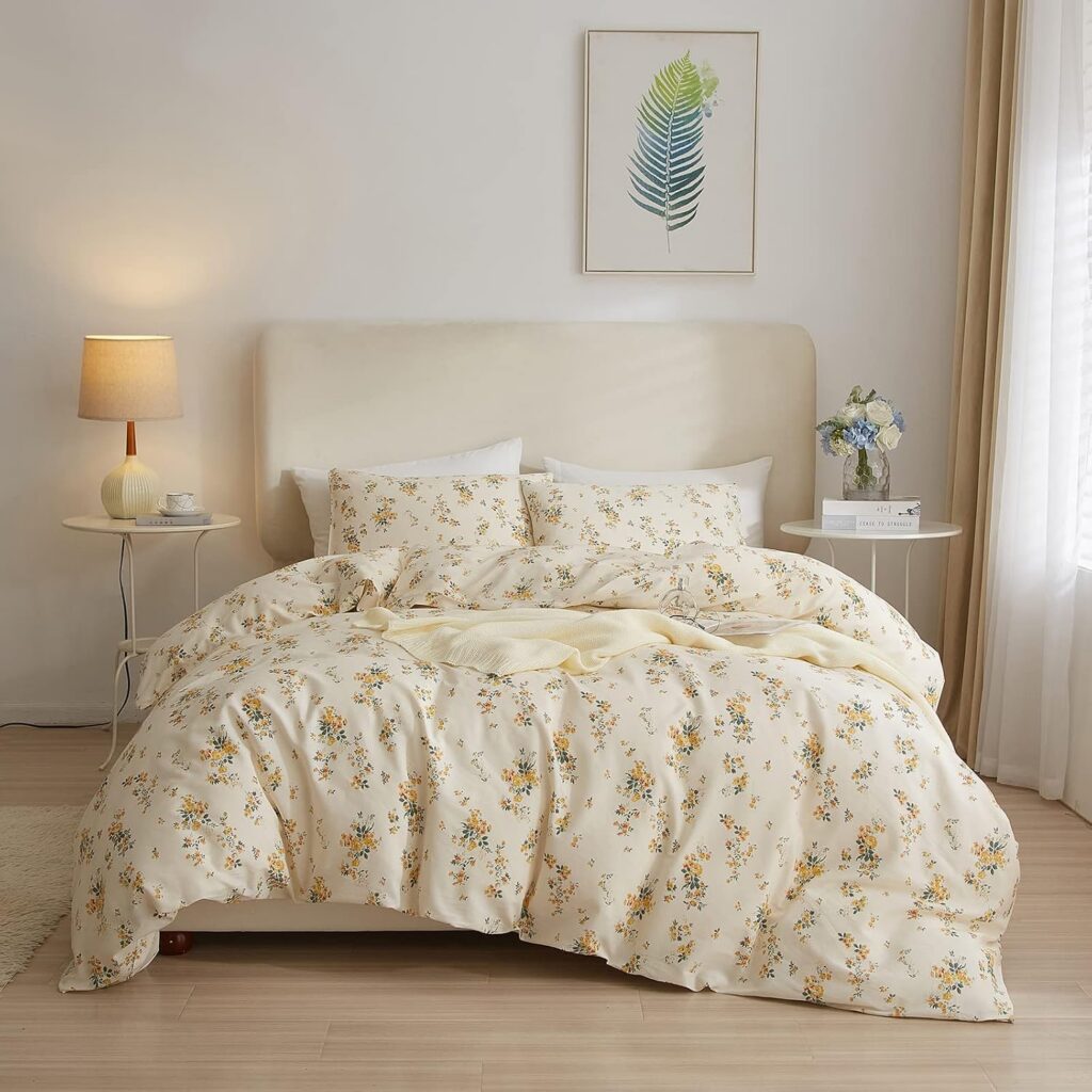 VM VOUGEMARKET Floral King Duvet Cover Set