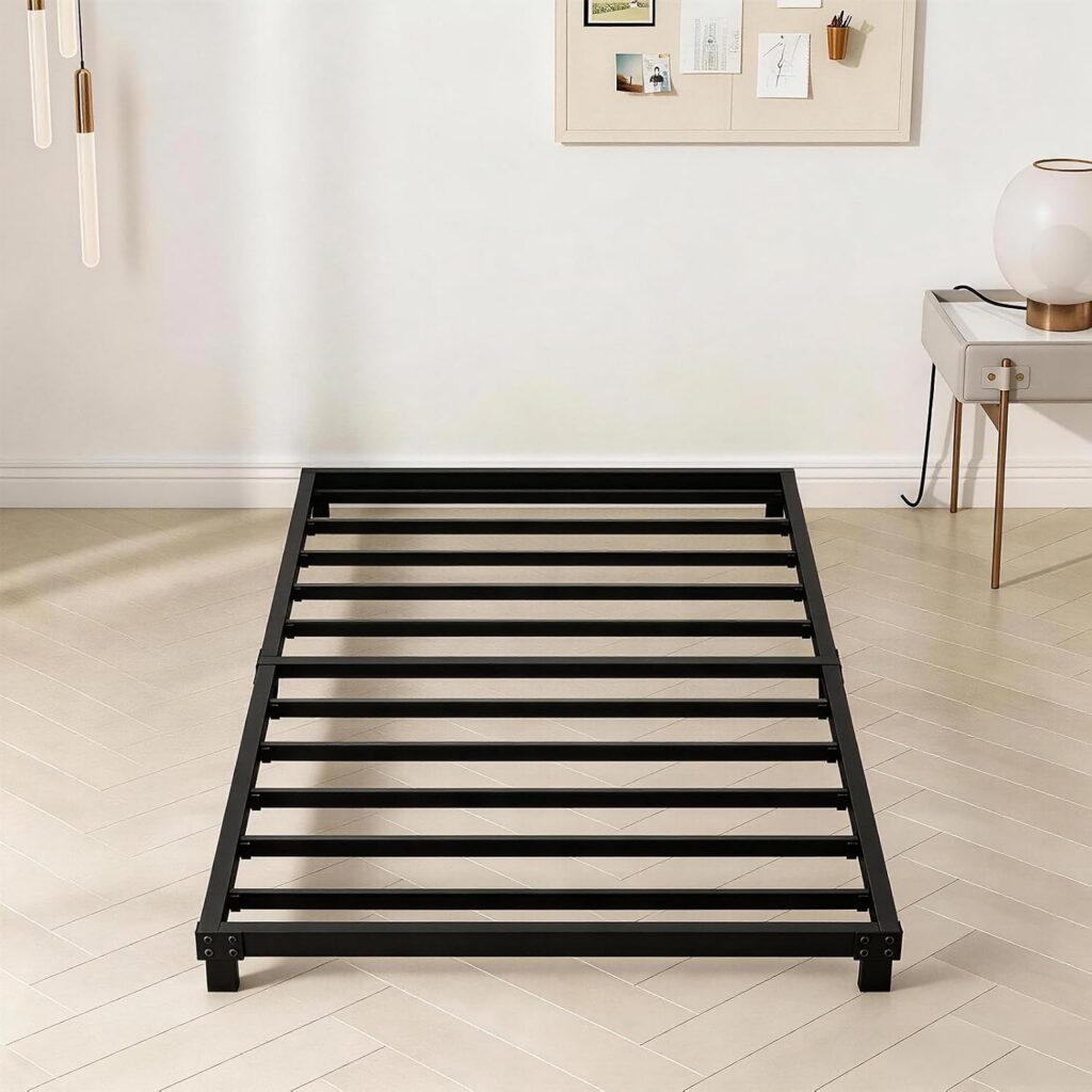 QZTHOU Single 4 Inch Metal Bed Frame