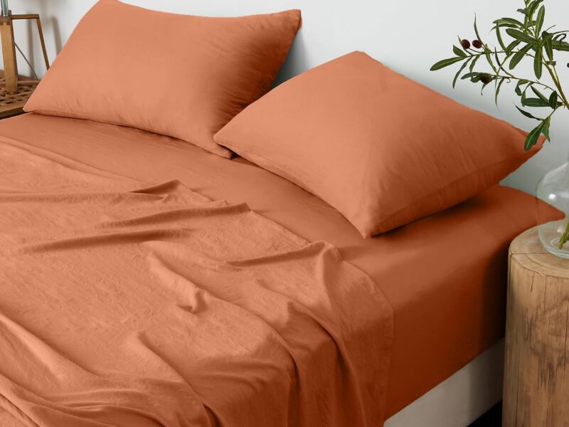 LINENOVA Queen Vintage Washed Bed Sheet Set