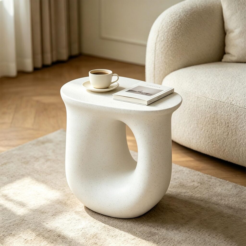KoKonna Marble-Effect Finish Side Table
