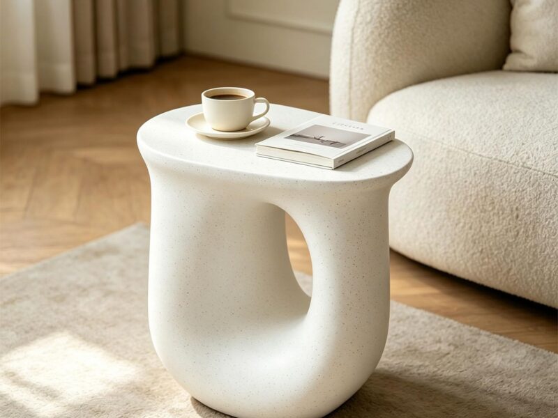KoKonna Marble-Effect Finish Side Table
