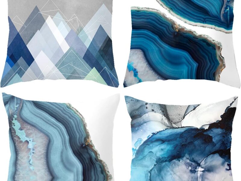 Lucckey Linen Geometric Cushion Covers, Set of 4