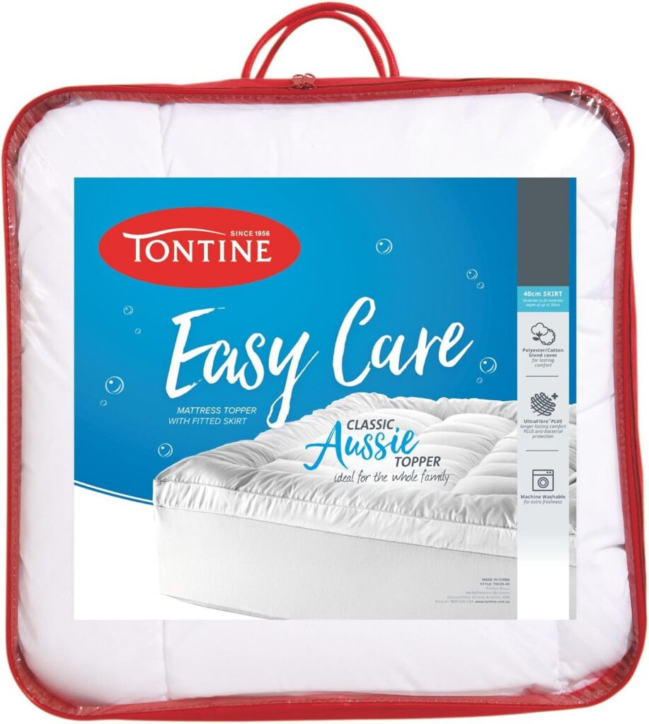 Tontine Easy Care Polycotton Mattress Topper, Queen, 50cm Skirt