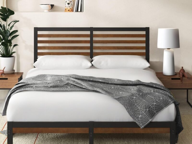 Zinus Kai Queen Bamboo Footboard Bed Frame