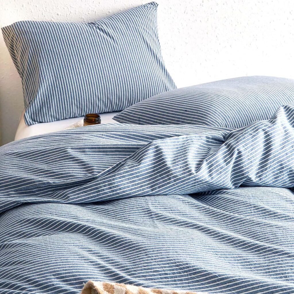 Wake In Cloud Denim Cotton Stripe Quilt Cover Set