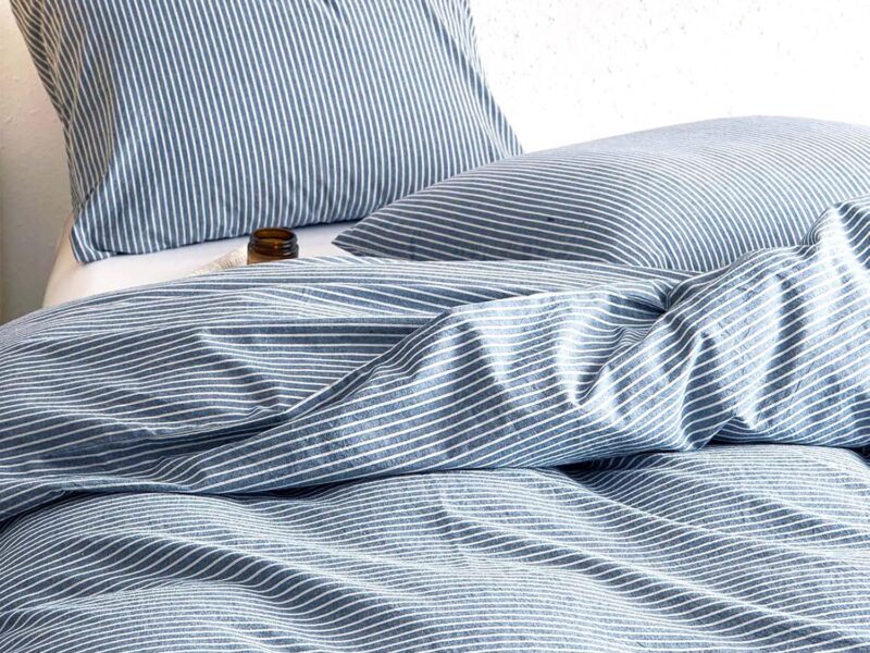 Wake In Cloud Denim Cotton Stripe Quilt Cover Set