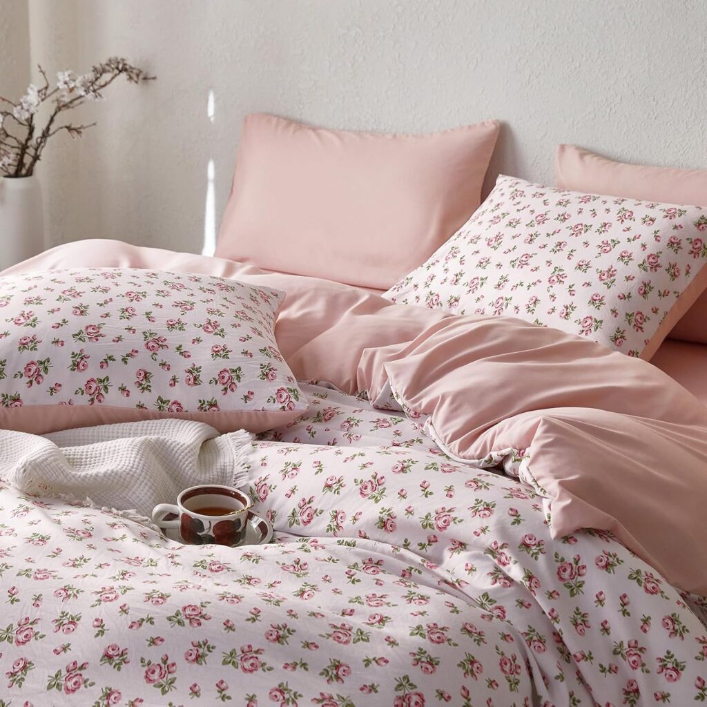 Wake In Cloud Pink Floral Quilt Cover Set