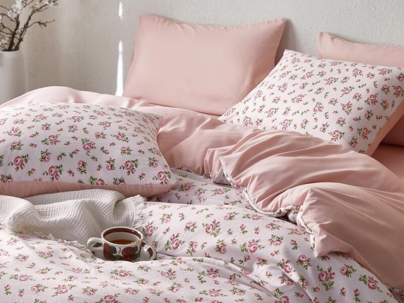 Wake In Cloud Pink Floral Quilt Cover Set