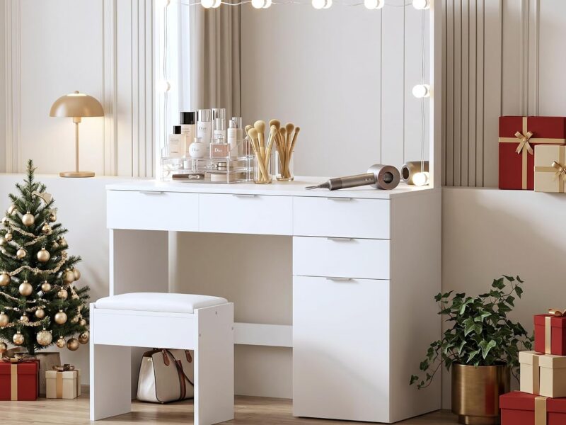 Artiss LED Dressing Table with Storage Cabinet