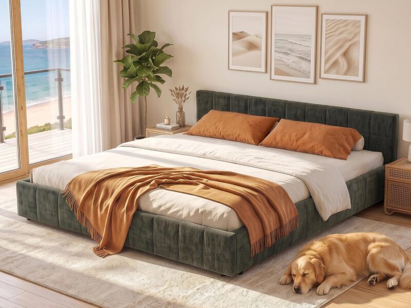 Artiss King Chenille Upholstered Bed Frame