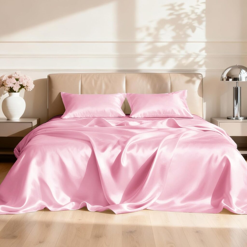 Love’s cabin Satin Bed Sheet Set
