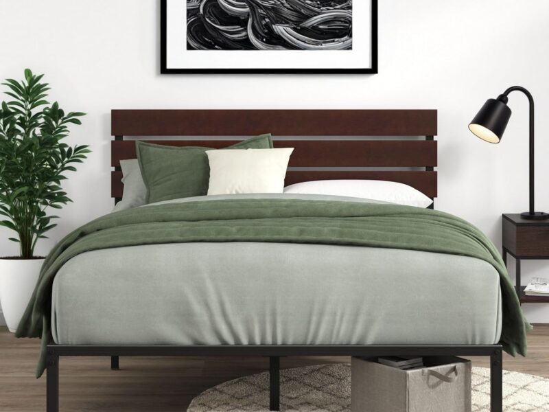 Zinus Figari Double Bamboo Metal Bed Frame