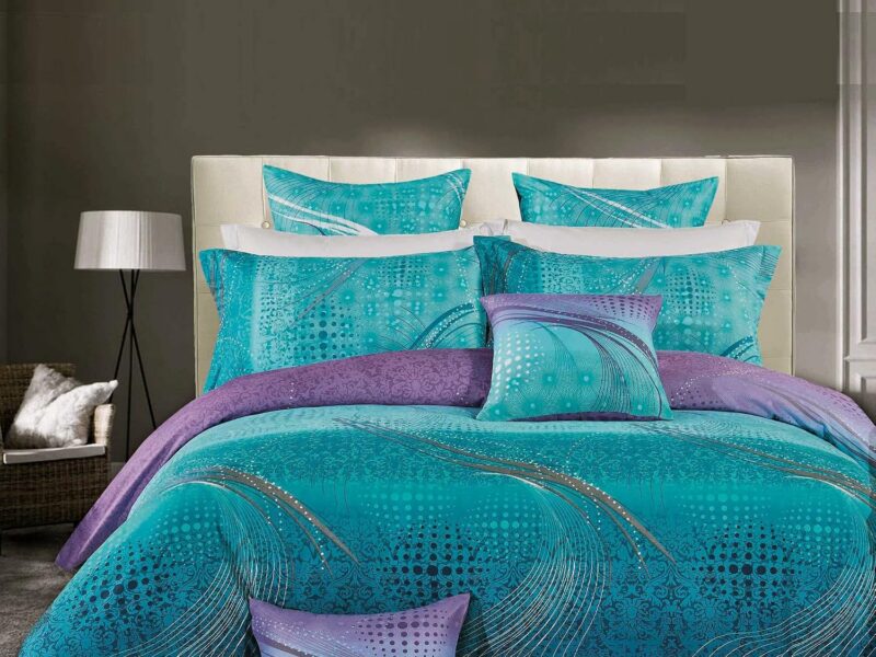 Luxton Turquoise Purple Geometric Quilt Cover Set