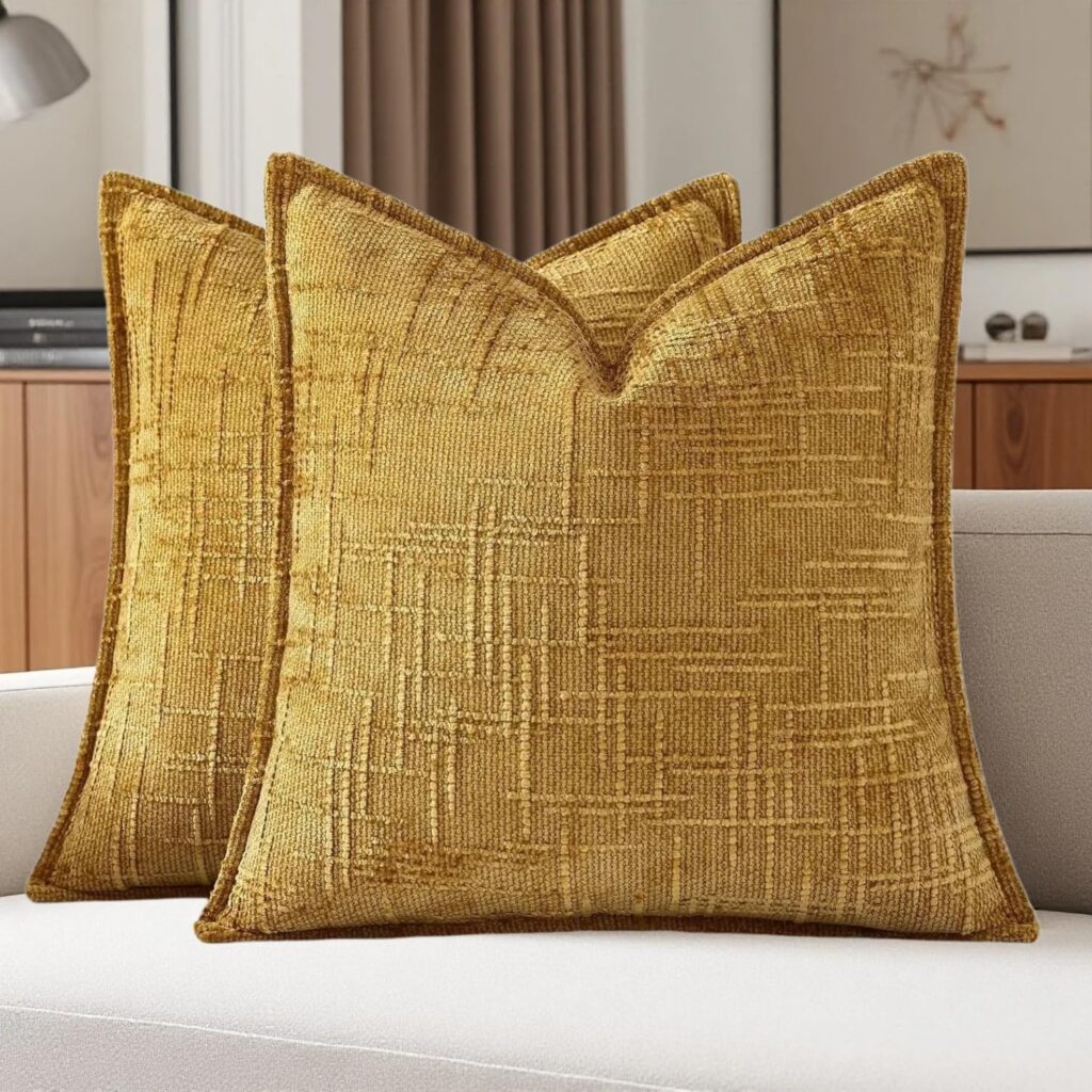 Chenille Textured Lumbar Cushion Covers, Set of 2