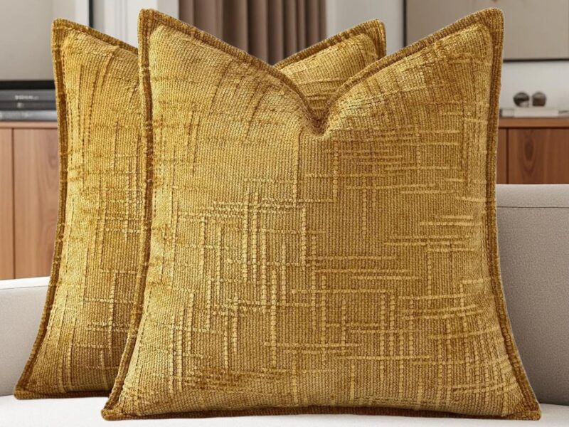 Chenille Textured Lumbar Cushion Covers, Set of 2