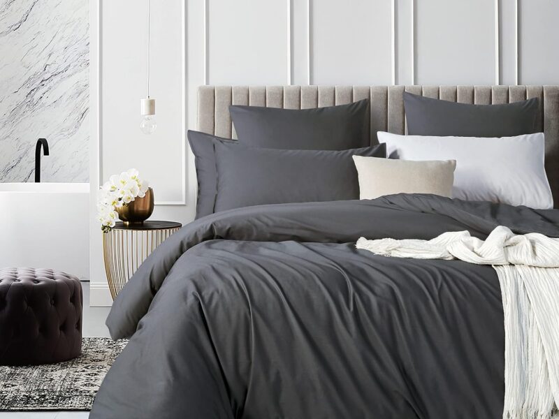 Gioia Casa Charcoal Cotton Quilt Cover Set
