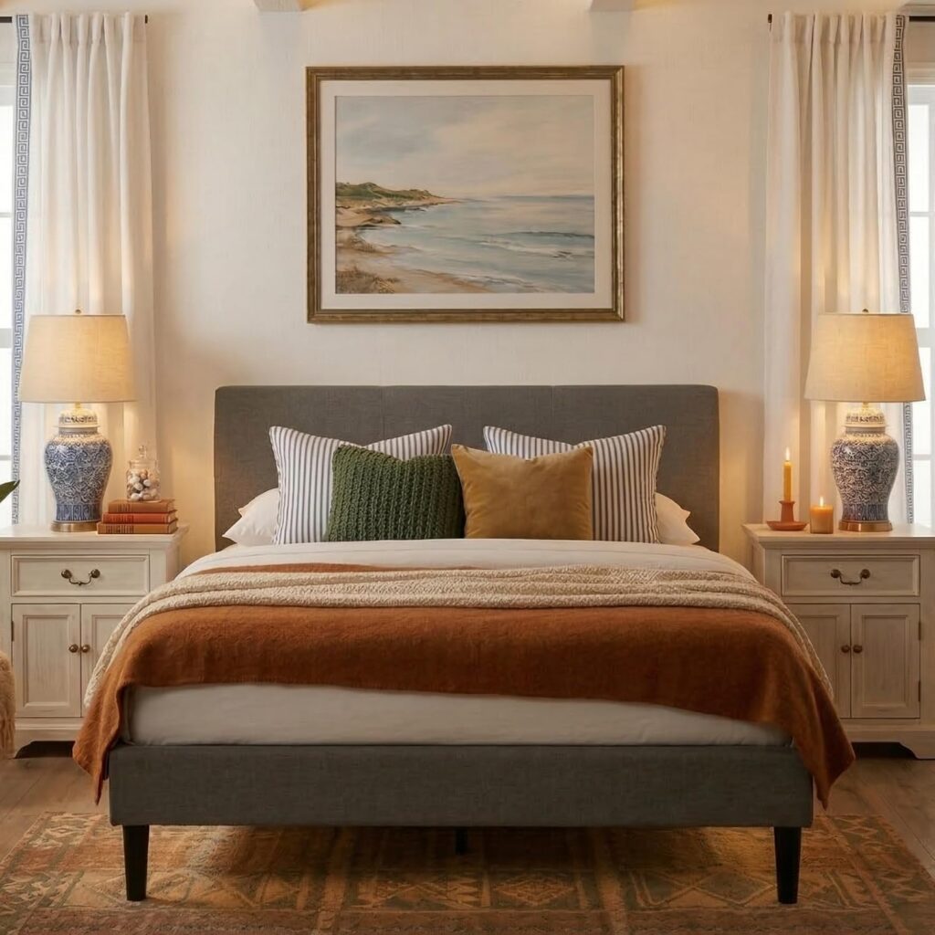 Zinus Liam Double Grey Fabric Bed Frame
